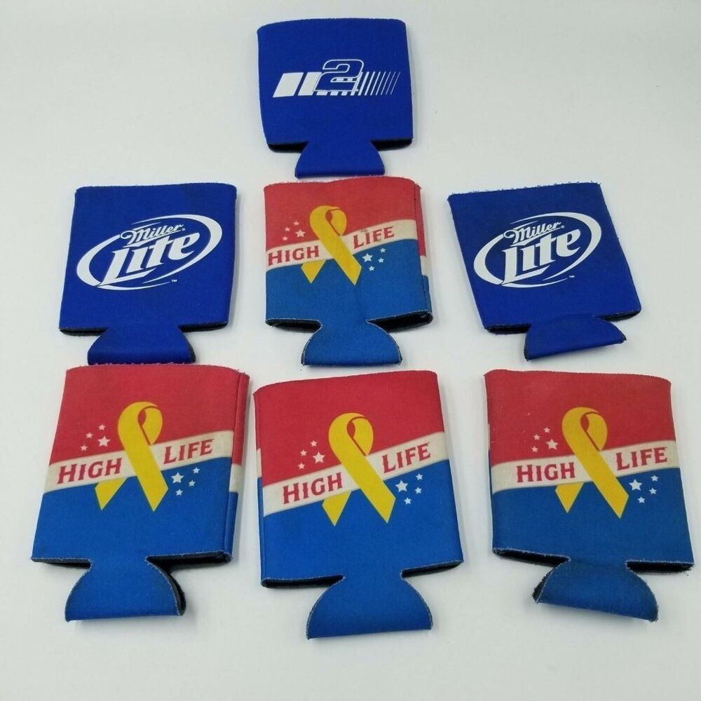 Vintage Beverage Koozie NASCAR Driver 2 Rusty Wallace Miller High Life
